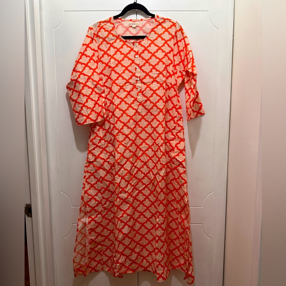 Roller Rabbit Anu Long Kurta in Jemina Orange